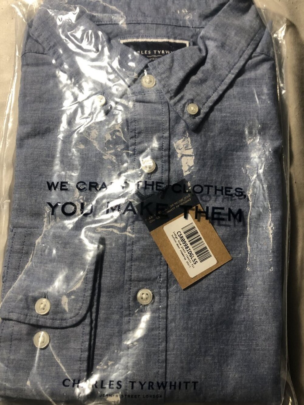 Charles Tyrwhitt Chambray Button Down Long Sleeve Shirt
